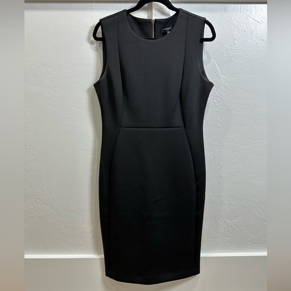 Andrew Marc Black Midi Dress